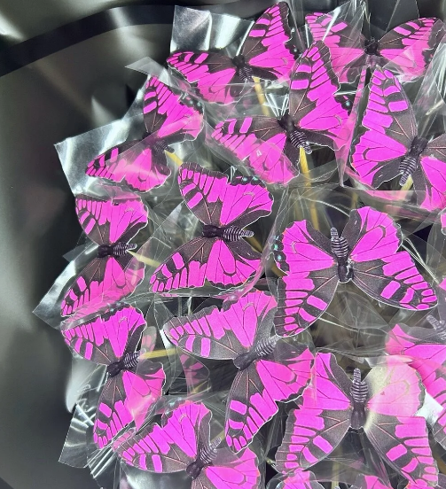 LED Kelebek Buketi Pembe Mor - Sevgililer Günü Özel